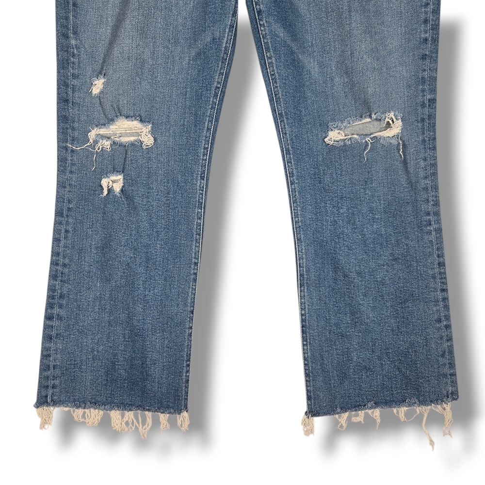 Mother The Tripper Ankle Fray Size 33 Button Fly Distressed Holes Raw Hem - Picture 6 of 16